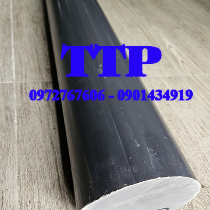 Cây nhựa PVC tròn đặc phi 130 màu xám